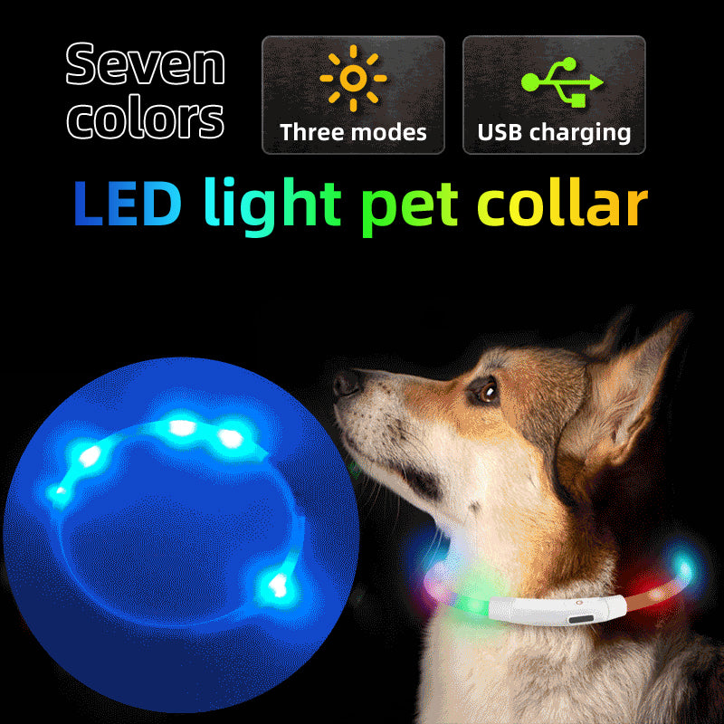 Pet Products Can Be Freely Cut Usb Rechargeable Silicone Led Luminous Dog Collar