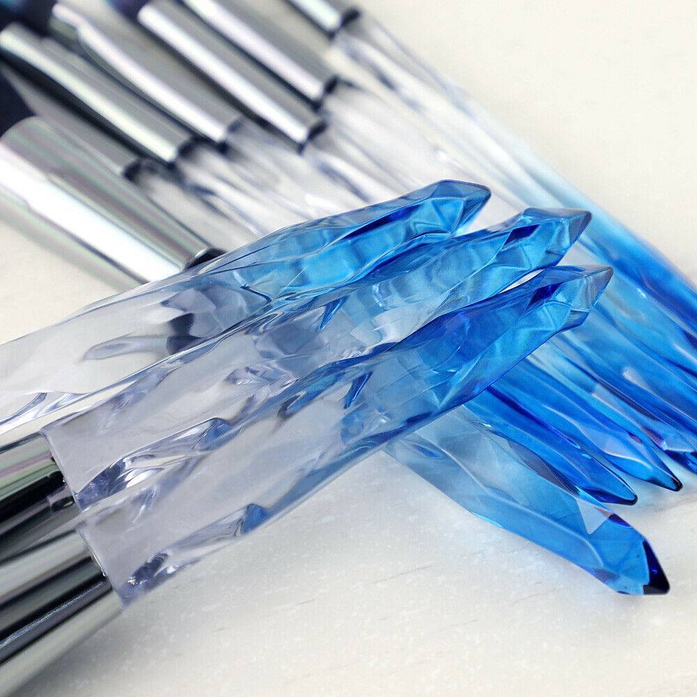 10pcs High-end Makeup Brush, Crystal Blue Foundation Brush Eyeshadow Brush Professional Makeup Brush