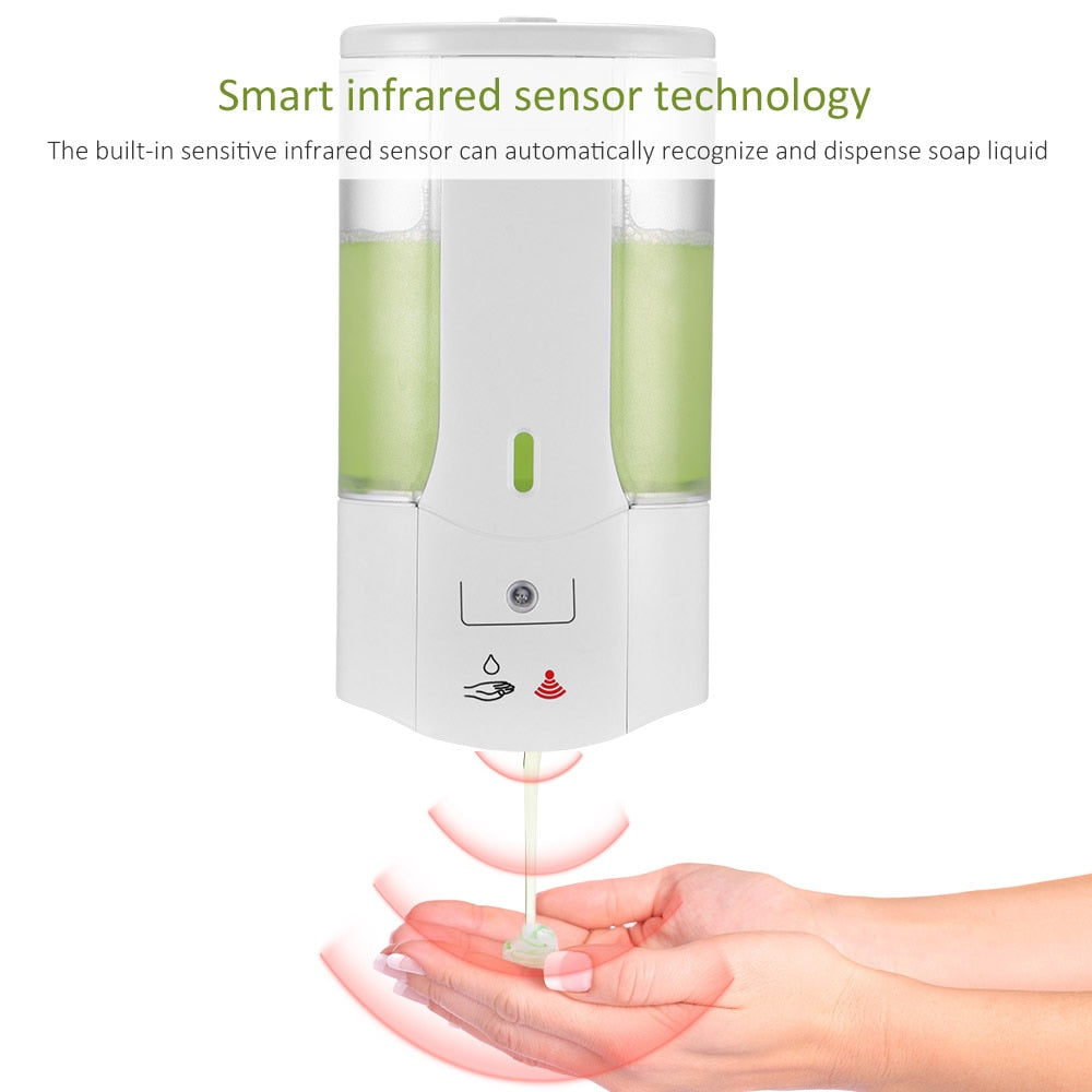 400ml Automatic Soap Dispenser Touchless Sensor Hand Sanitizer Shampoo Detergent Dispenser Wall Mounted For Bathroom Kitchen