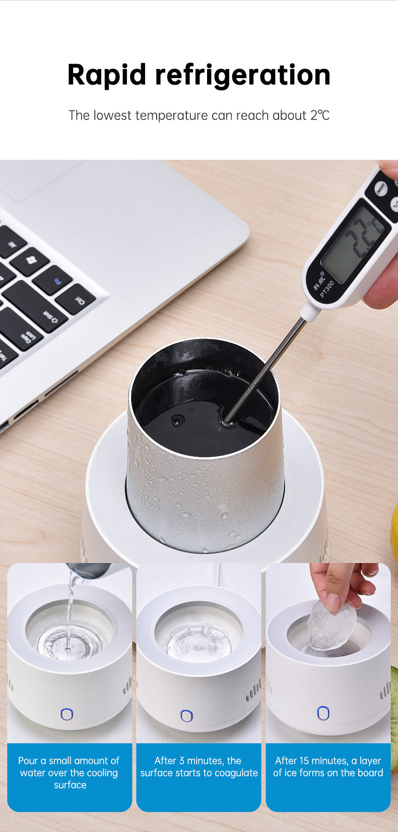 Portable Fast Cooling Cup Electronic Refrigeration Cooler for Beer Wine Beverage Mini Electric Drink Cooler Cup Instant Cooling