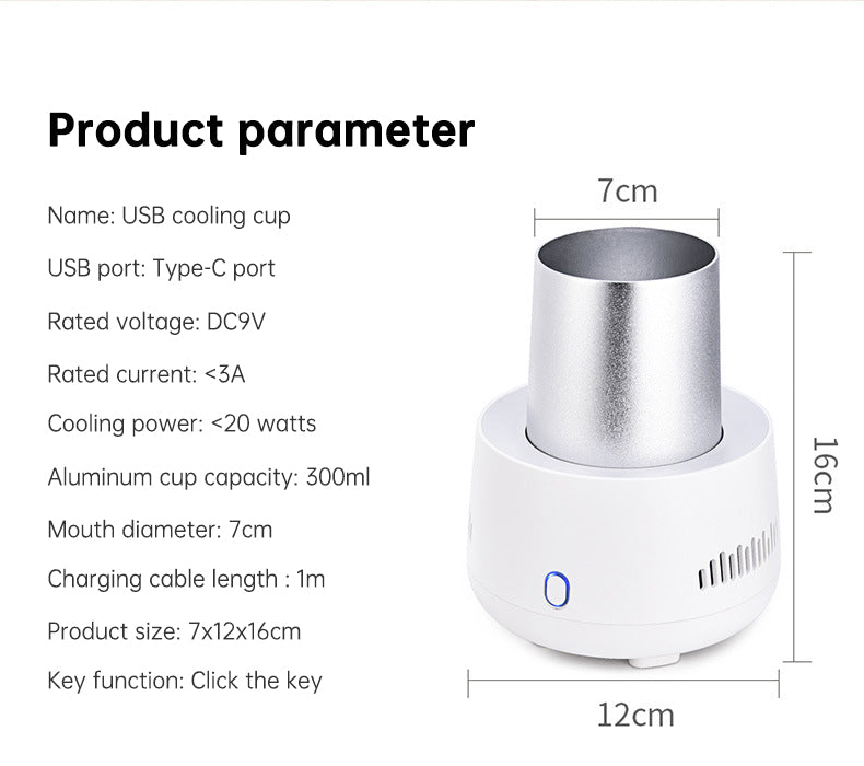 Portable Fast Cooling Cup Electronic Refrigeration Cooler for Beer Wine Beverage Mini Electric Drink Cooler Cup Instant Cooling