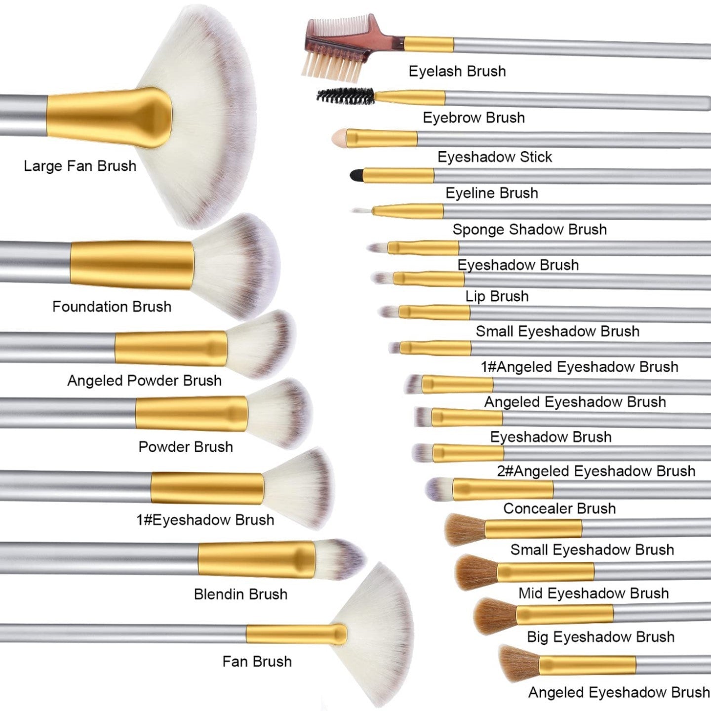 24 Pcs Professional Brush With Bag